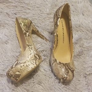 Chinese Laundry Snake Skin Heels